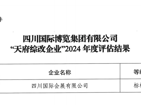 喜报！四川国际会展有限公司连续两年获评“天府综改”标杆企业